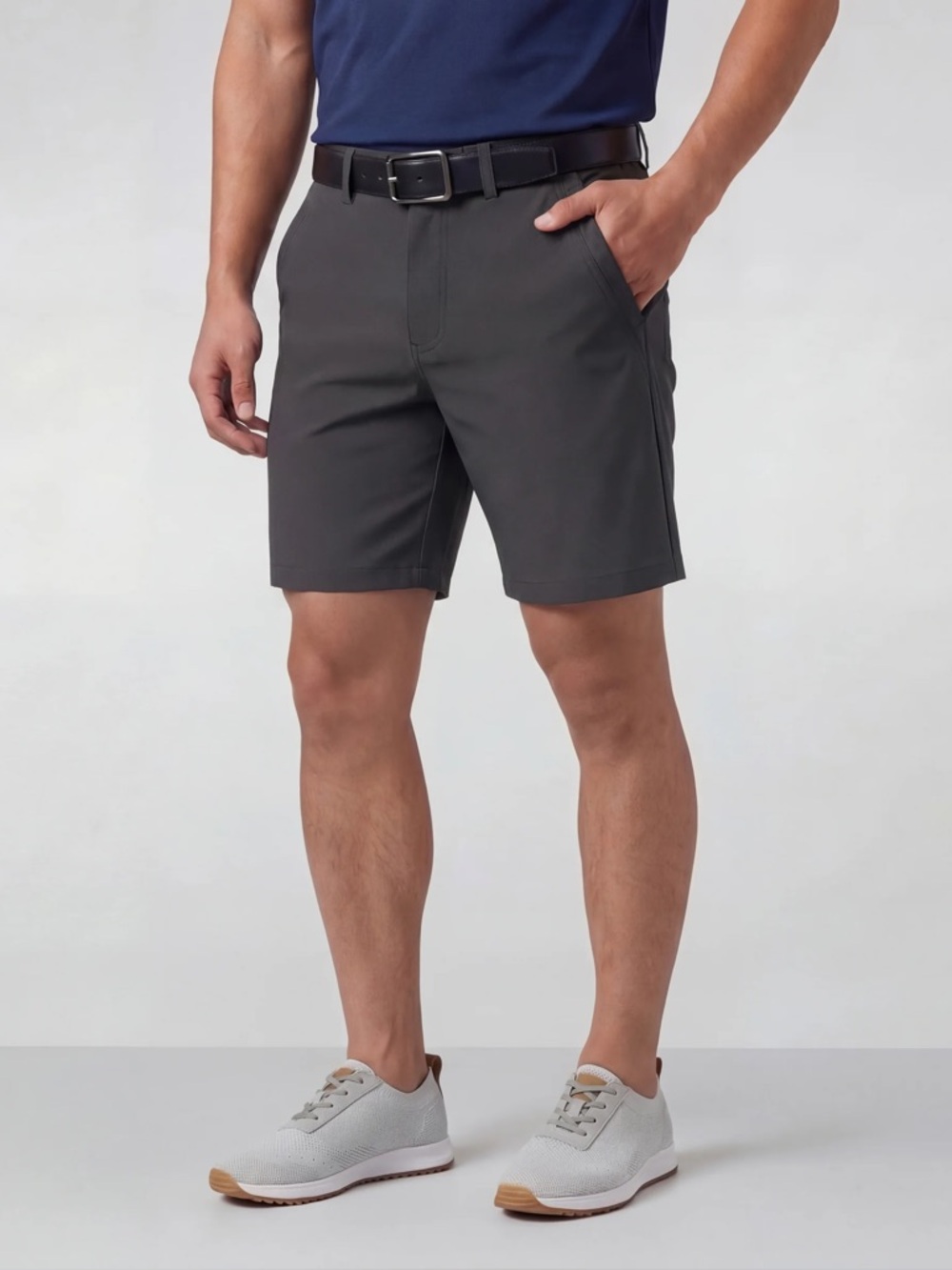 Perry Ellis PGA Tour Men’s Flat-Front 9 inch Golf Performance Shorts 32w Asphalt
